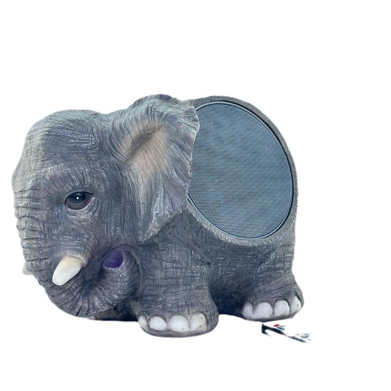 new 4-inch solar elephant artificial stone bluetooth speaker home ornaments model outdoor subwoofer audio Item Picture
