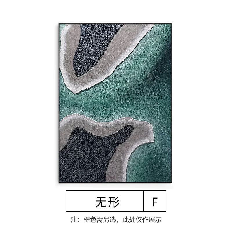 蓝色抽象画入户玄关装饰画现代轻奢壁画客厅沙发背景墙挂画落地画酒店房间手绘油画详情3