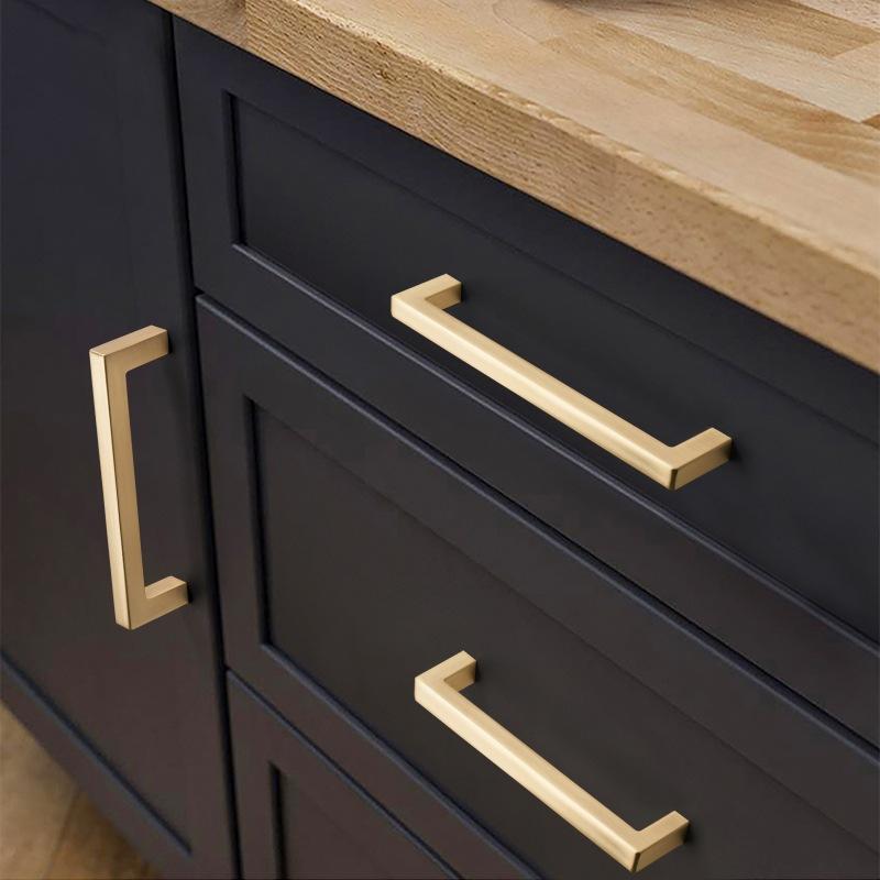 ocali modern minimalist cabinet wardrobe chest of drawer door zinc alloy handle furniture hardware black gold handle Application Scenario