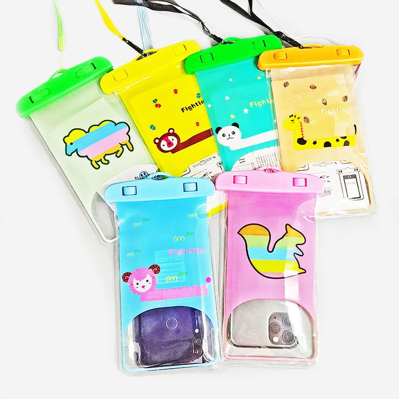 Outdoor Drifting Mobile Phone Waterproof Bag Cartoon Pattern Waterproof Bag Mobile Phone Case Photo Touch Screen Transparent Protective Bag full figure