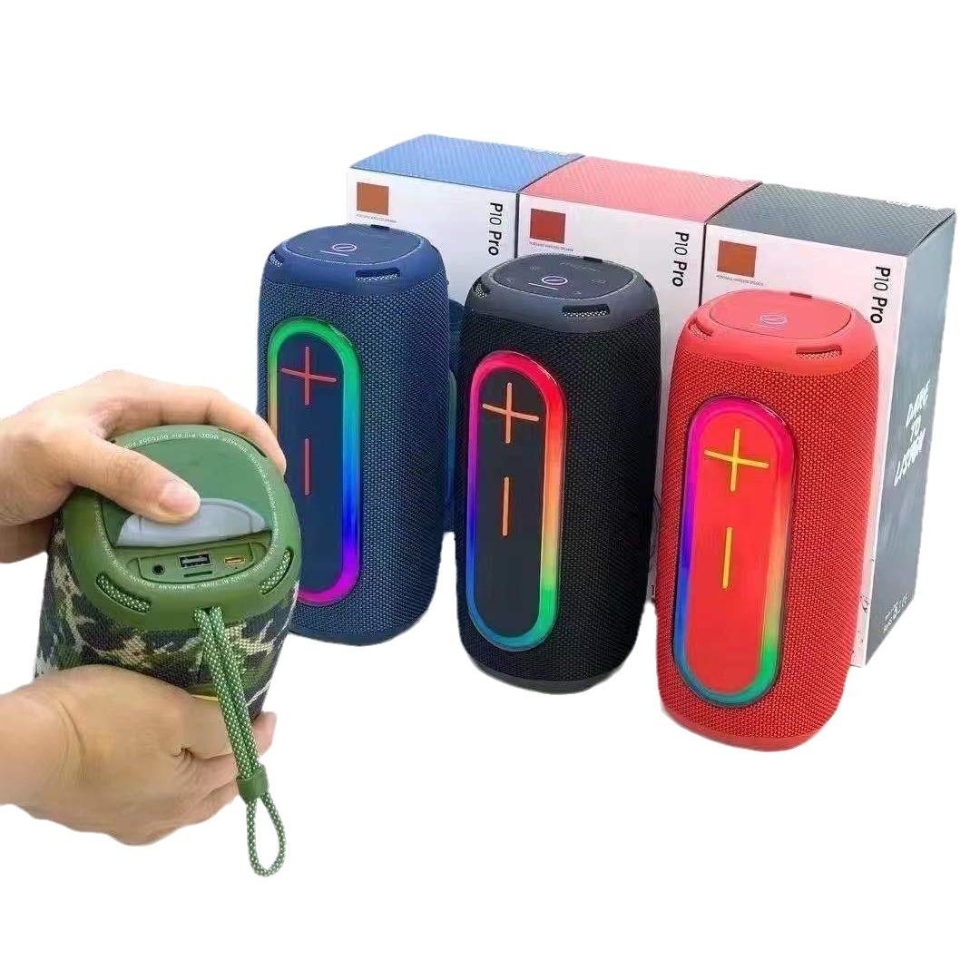 new p10 pro portable wireless bluetooth speaker high power war drum outdoor rgb color light player Item Picture