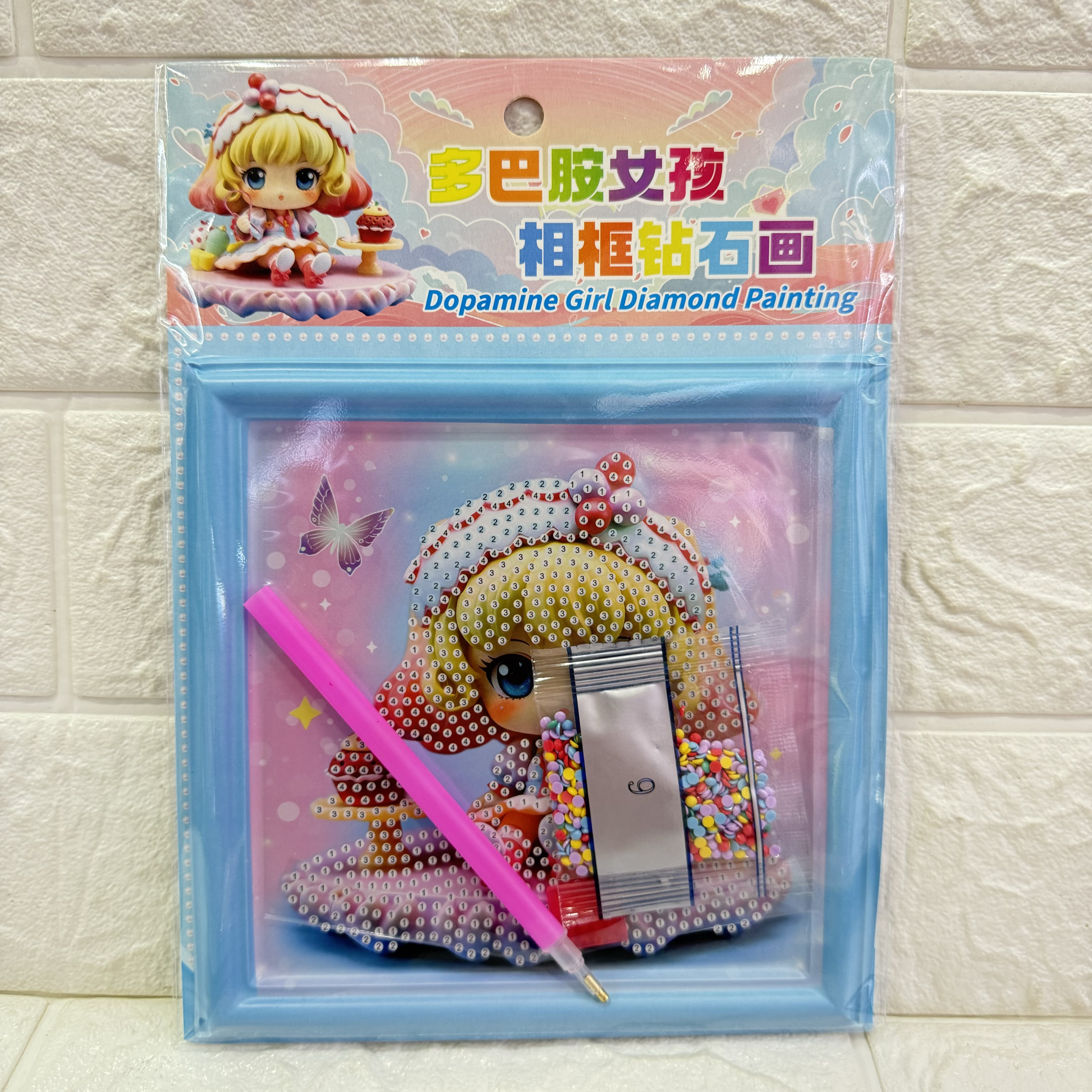 Dopamine Girl photo frame Diamond sticker Creative Sticker diy Handmade Diamond Painting Children's educational Diamond painting Item Picture