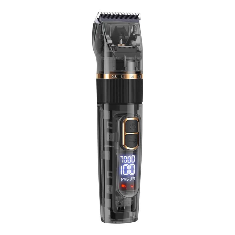 cross-border wash-resistant hair clipper electric clipper wholesale lcd digital display transparent hair salon professional electric shaving electrical hair cutter Item Picture