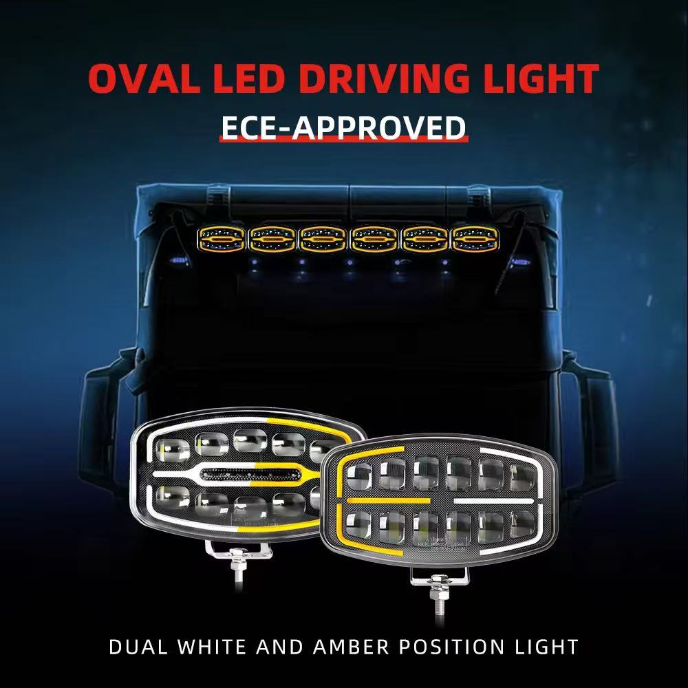 Truck LED work light, 10-inch overhead light, 60W rectangular headlamp, fog lamp, new European truck light Specification image