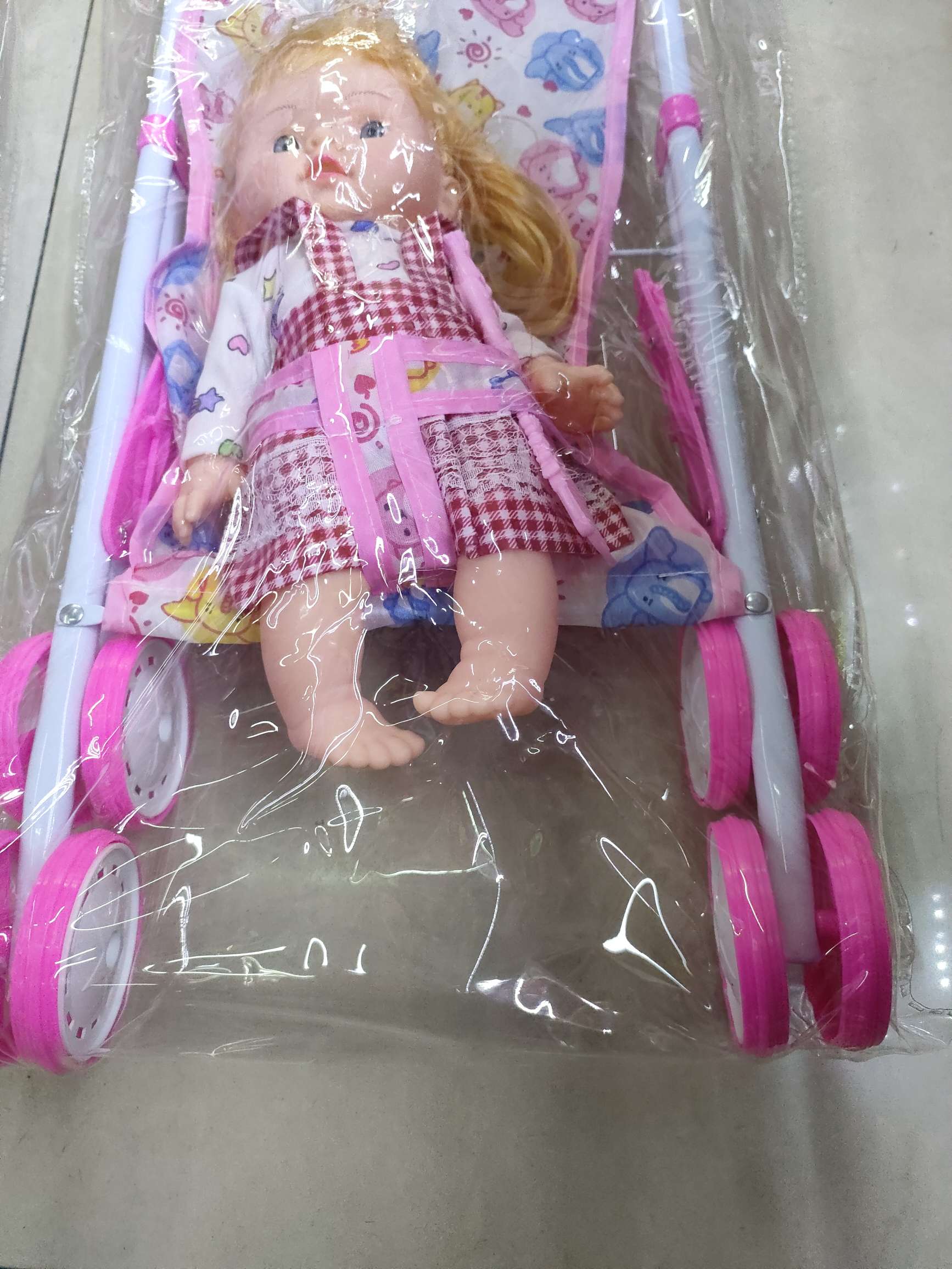 新款娃娃推车套装，男孩女孩两款混装，卡头袋包装。26元/套，36套/箱。娃娃推车新款热销详情图11