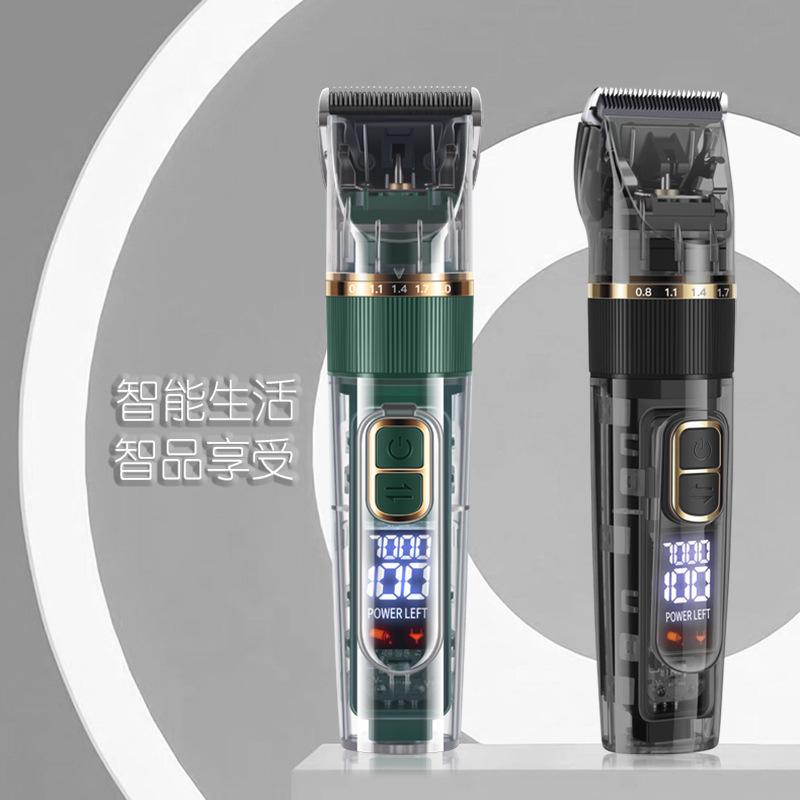 cross-border wash-resistant hair clipper electric clipper wholesale lcd digital display transparent hair salon professional electric shaving electrical hair cutter Application Scenario