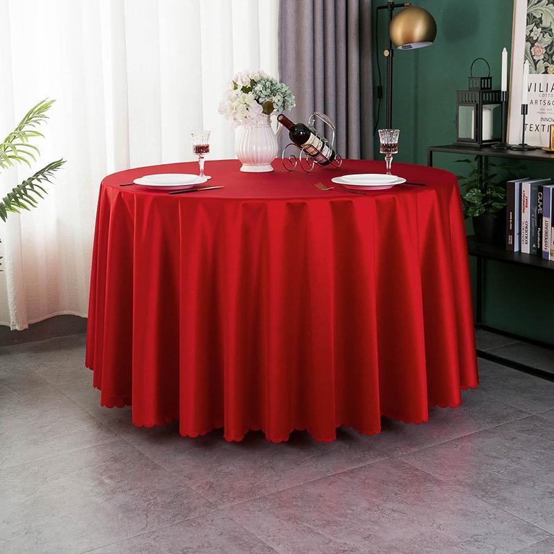 Hotel Tablecloth round Table Thick Fabric Table Cloth Tribute Satin Large round Table Restaurant round Banquet European Style round Table Cloth details Picture