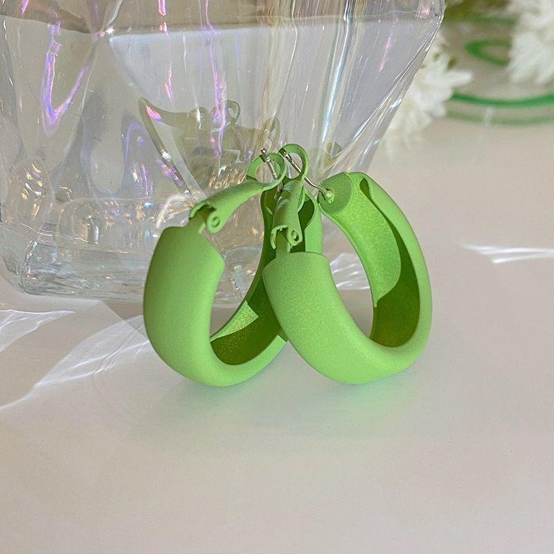 925 Silver Stud Earrings Geometric Earrings Macaron Color Summer Color Earrings 2021 New Candy Color C Type Ear Ring Women Specification drawing
