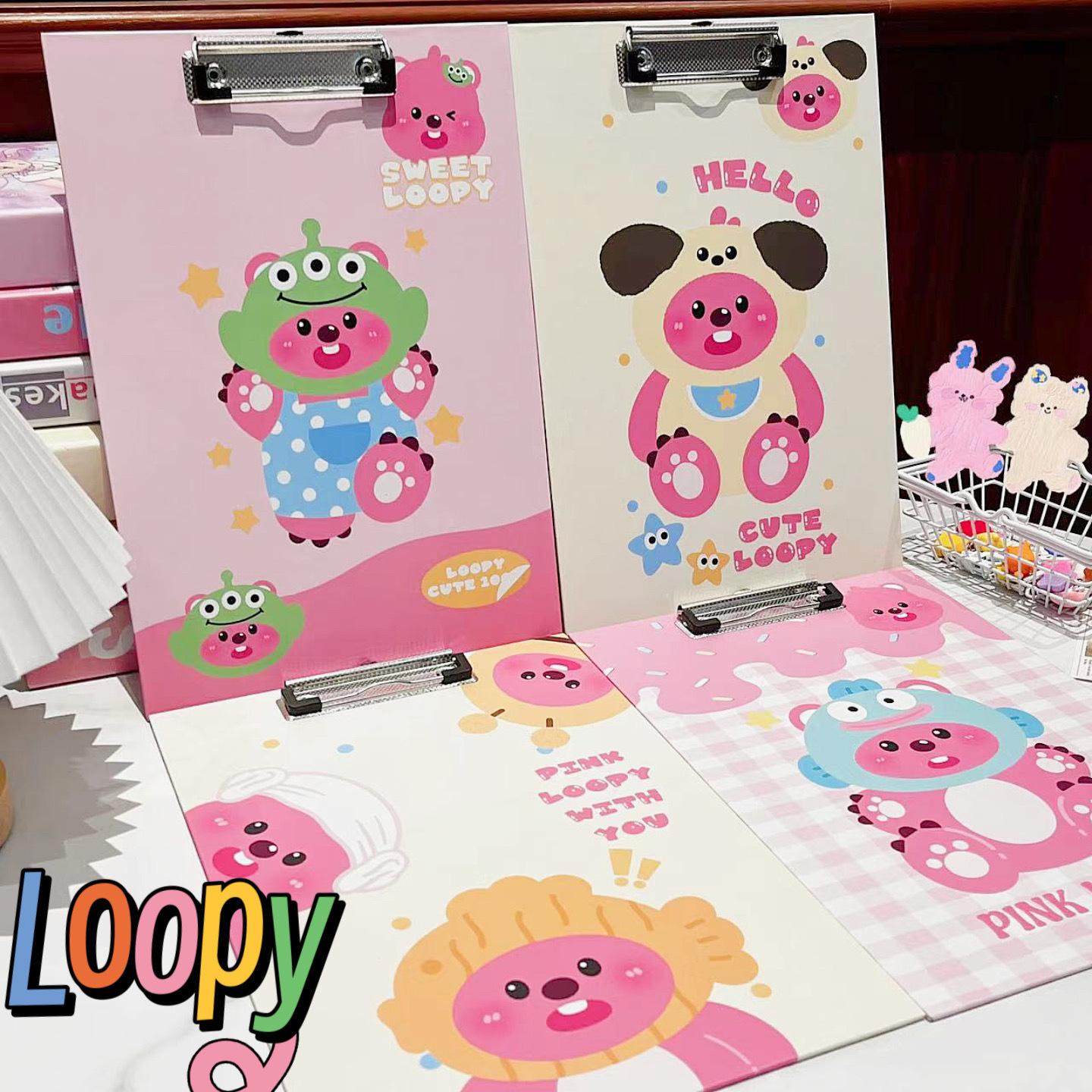 cartoon loopy plate holder cute little beaver student writing pad a4 paper folder ruby office stationery full figure