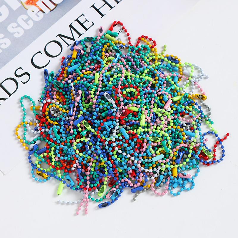 diy cream glue goka candy color bead necklace metal round beads bead necklace strips paint ball chain bead necklace key chain accessories full figure