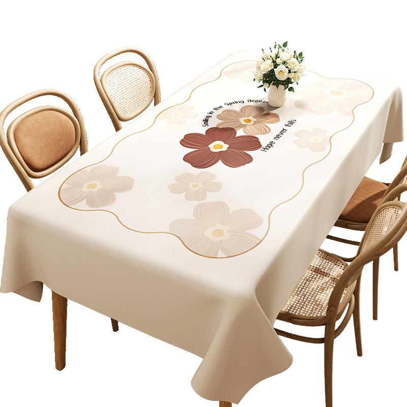 factory direct supply table cloth oil-proof waterproof heat-proof and disposable pvc rectangular table cloth light luxury high-grade tea table table Item Picture