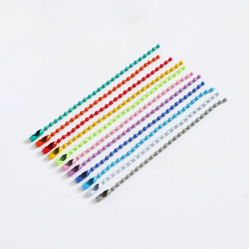 diy cream glue goka candy color bead necklace metal round beads bead necklace strips paint ball chain bead necklace key chain accessories Item Picture