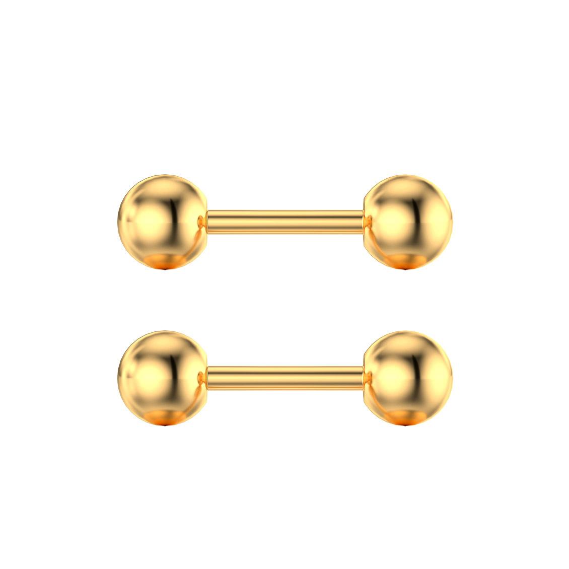nightclub boy stainless steel ear bone nail ear rings mini twist ball plated steel ball earrings thin needle piercing jewelry Item Picture