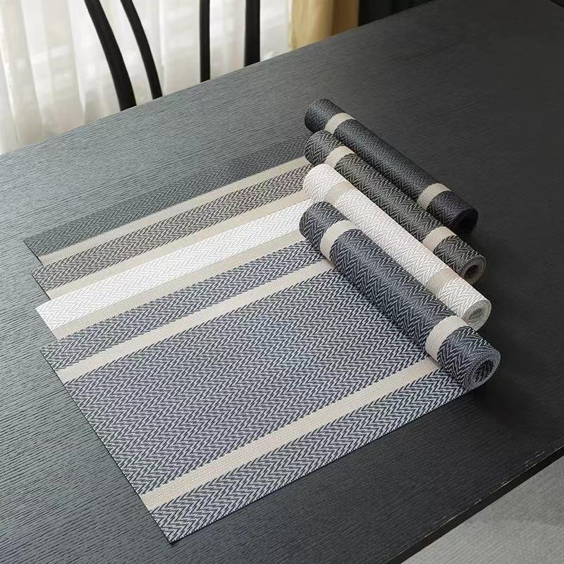 gold silk two horizontal strips heat proof mat non-slip and oilproof placemat western-style dining table table cloth coaster high quality placemat cross-border wholesale Specification drawing