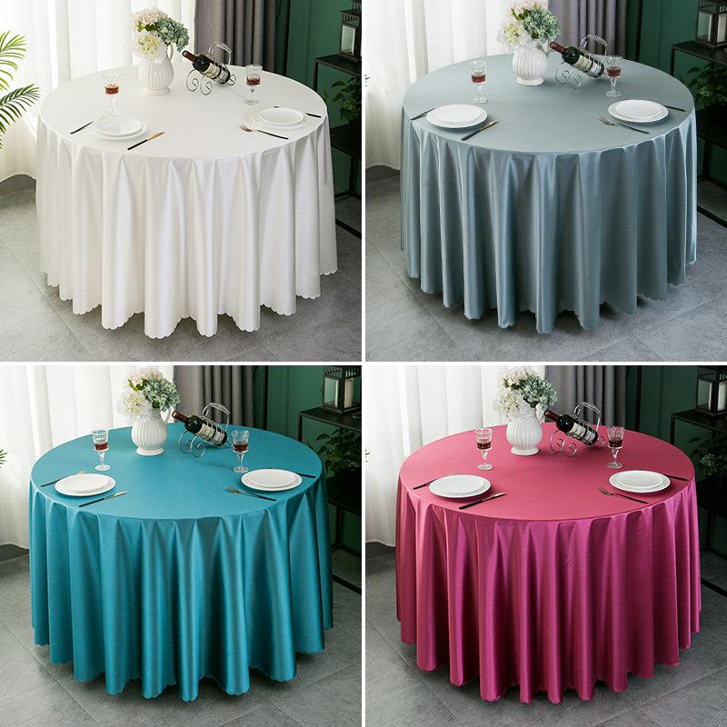 Hotel Tablecloth round Table Thick Fabric Table Cloth Tribute Satin Large round Table Restaurant round Banquet European Style round Table Cloth full figure
