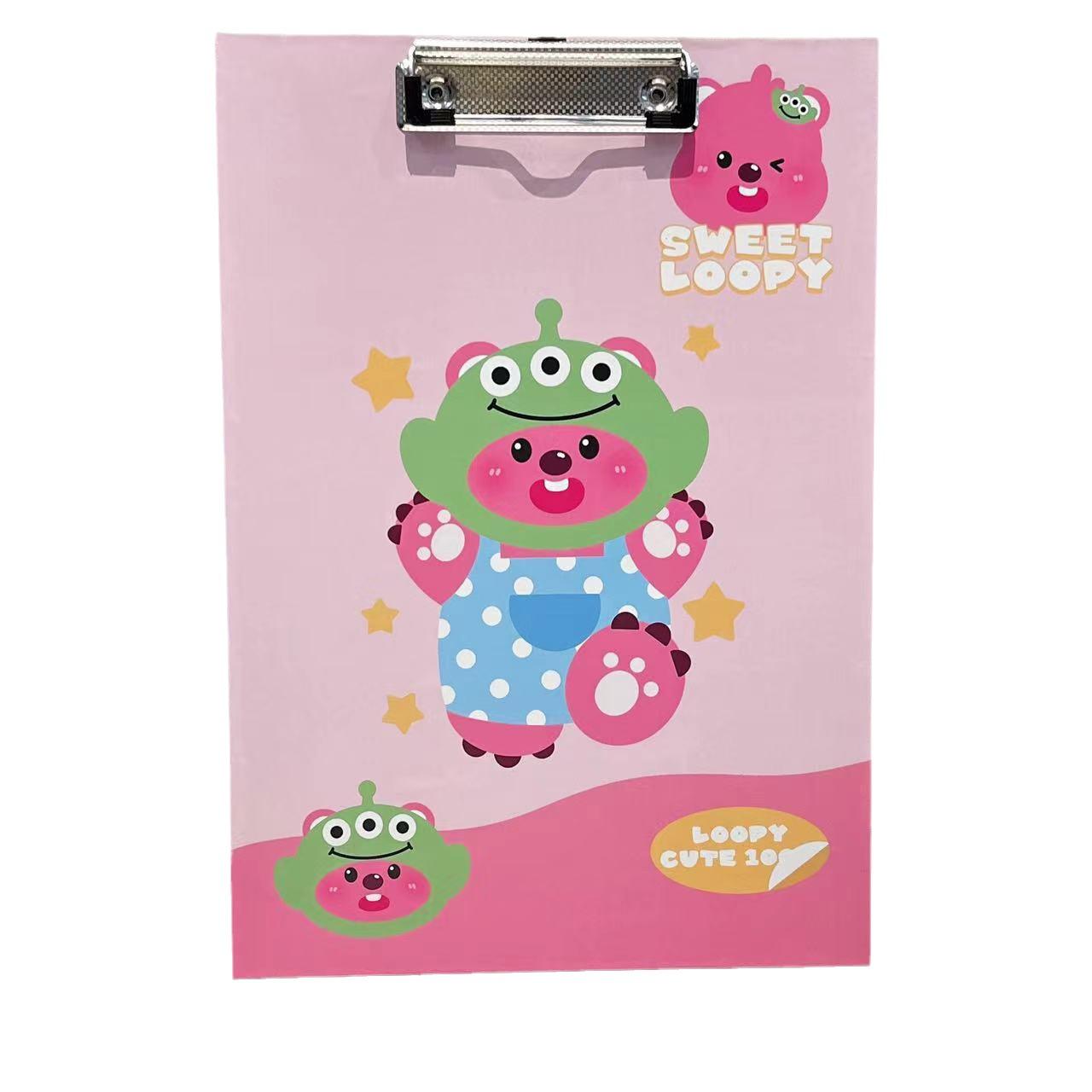 cartoon loopy plate holder cute little beaver student writing pad a4 paper folder ruby office stationery Item Picture