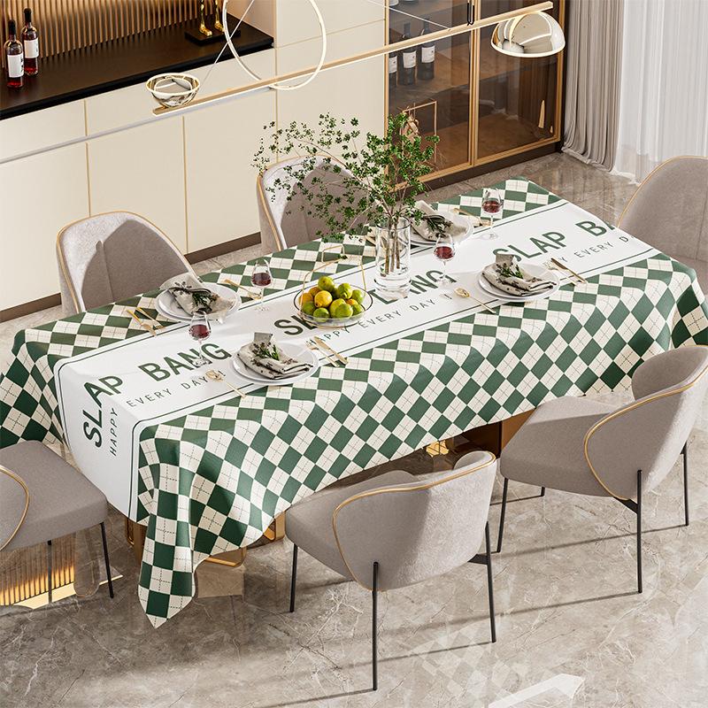 nordic tablecloth fabric waterproof heat proof and oil-proof disposable coffee table table cloth desk ins student tablecloth pvc net red full figure