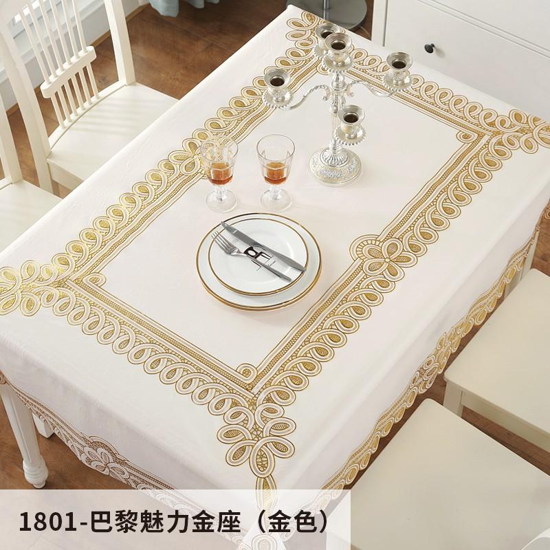 european tablecloth pvc waterproof oil-proof anti-scald disposable table cloth household rectangular light luxury ins style coffee table mat details Picture