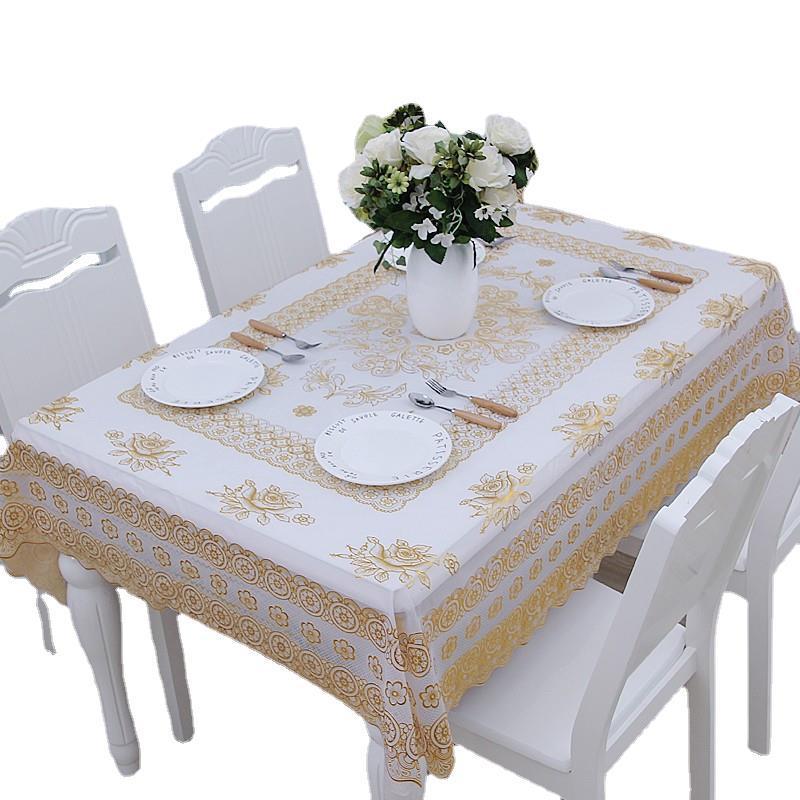 european tablecloth pvc waterproof oil-proof anti-scald disposable table cloth household rectangular light luxury ins style coffee table mat Item Picture