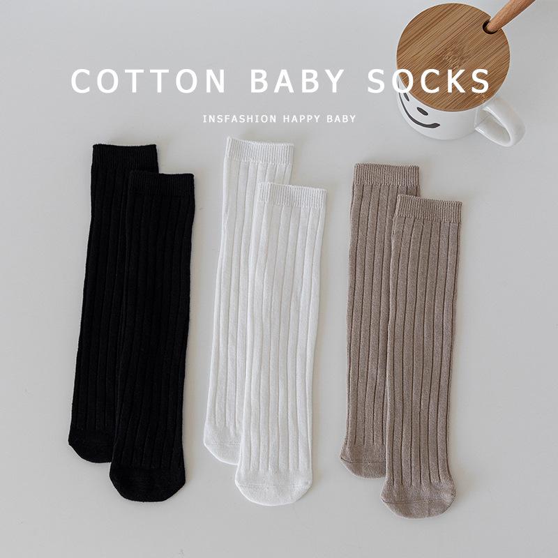 new born infants baby 0-3-6-12 months combed cotton spring and autumn cute warm knee-high socks stocking socks