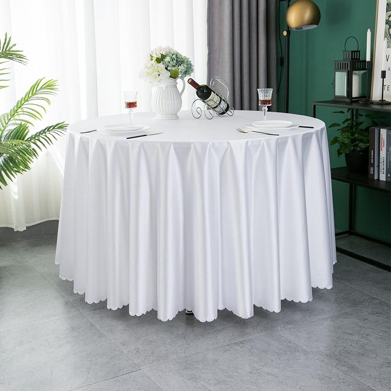 Hotel Tablecloth round Table Thick Fabric Table Cloth Tribute Satin Large round Table Restaurant round Banquet European Style round Table Cloth Specification drawing