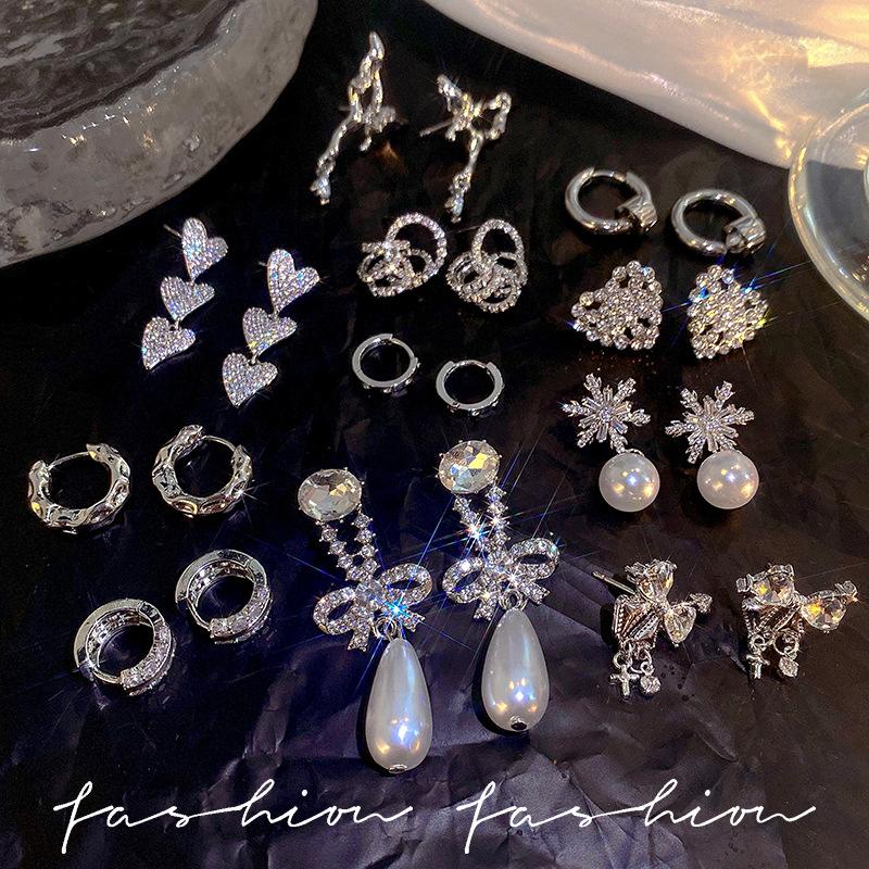 925 silver needle pearl zircon earrings female high sense niche temperament cold wind mori style earrings ear rings wholesale Specification drawing