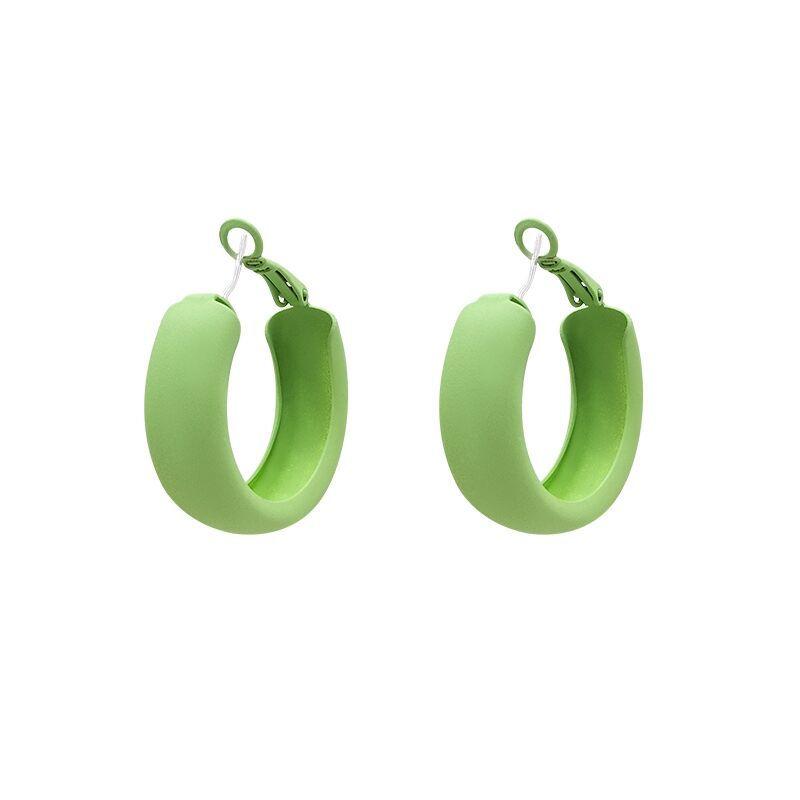 925 Silver Stud Earrings Geometric Earrings Macaron Color Summer Color Earrings 2021 New Candy Color C Type Ear Ring Women Item Picture