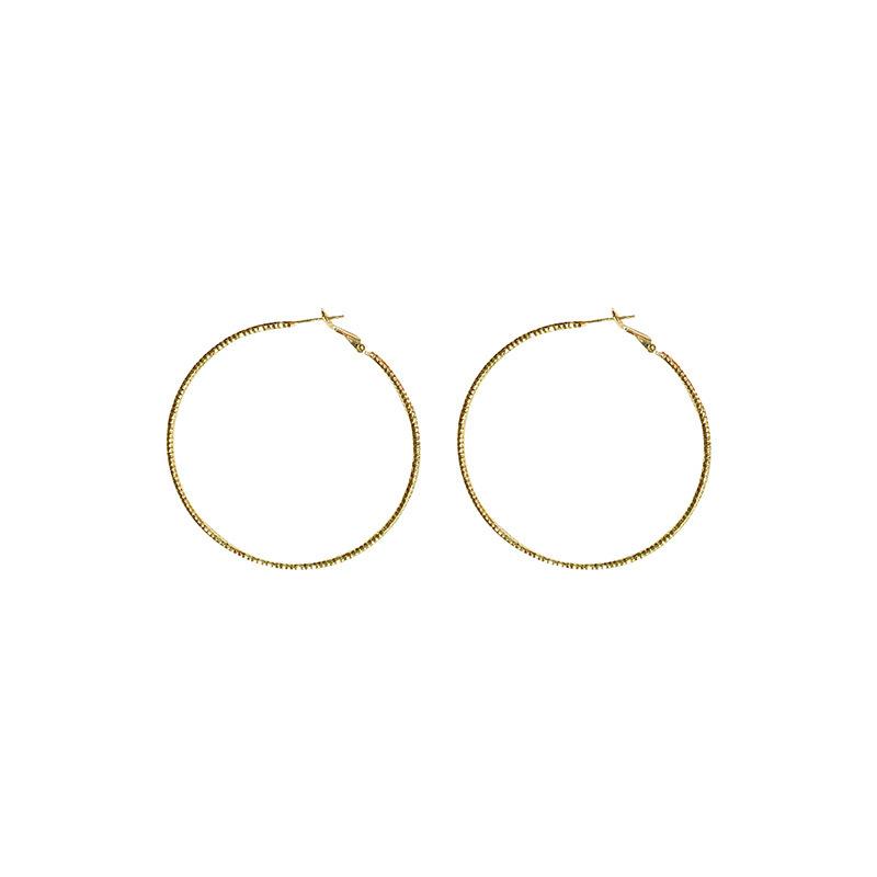 925 Silver Needle European and American Exaggerated Large Circle Earrings Simple Design Fashion Fine Circle Ear Ring Earrings women  Item Picture