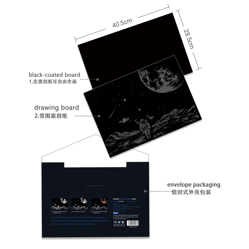 Space planet scratch-off night scene astronaut scratch-off Item Picture