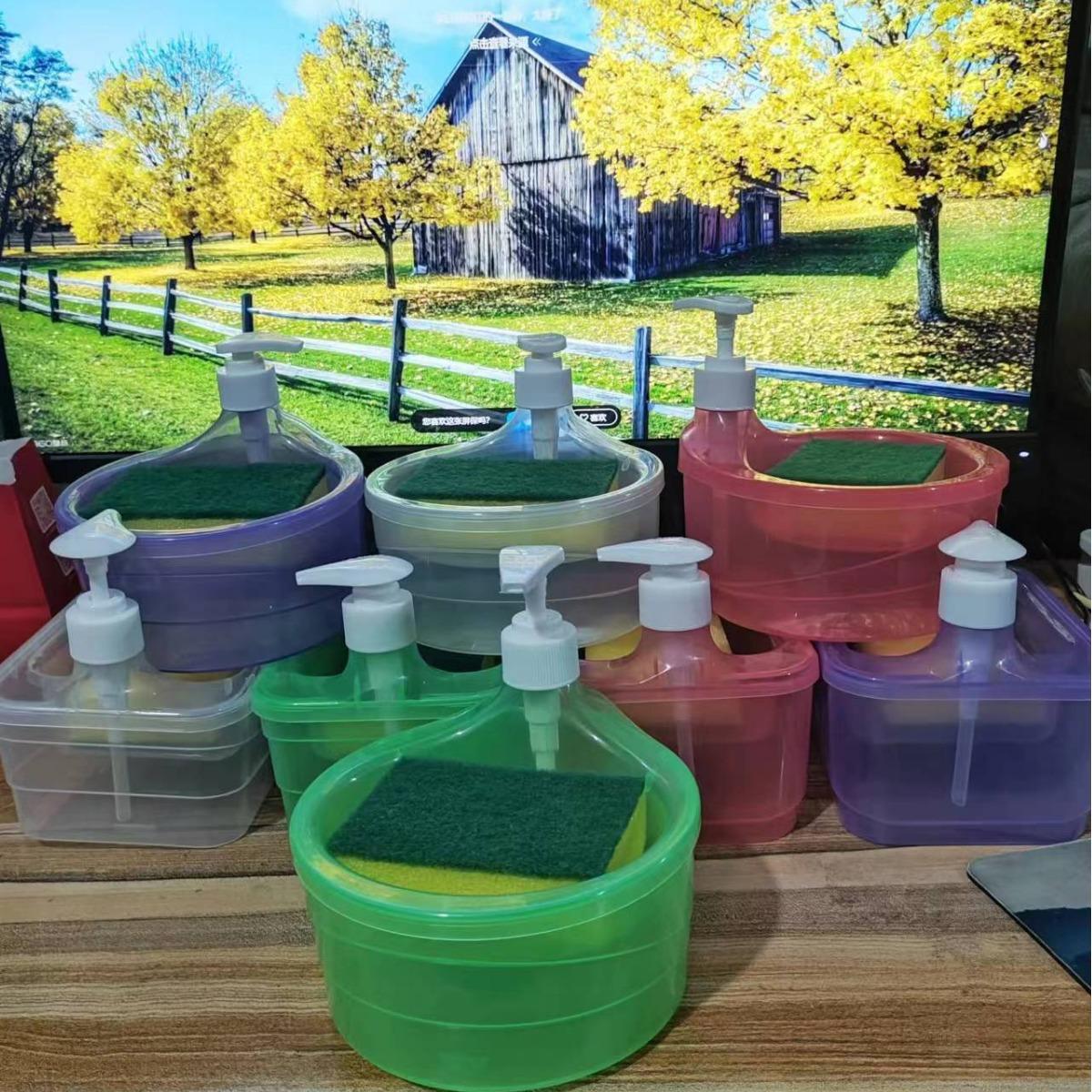 cross-border kitchen detergent press box soap box dish brush pot soap solution pressing utensil soap dispenser liquid soap dispenser
