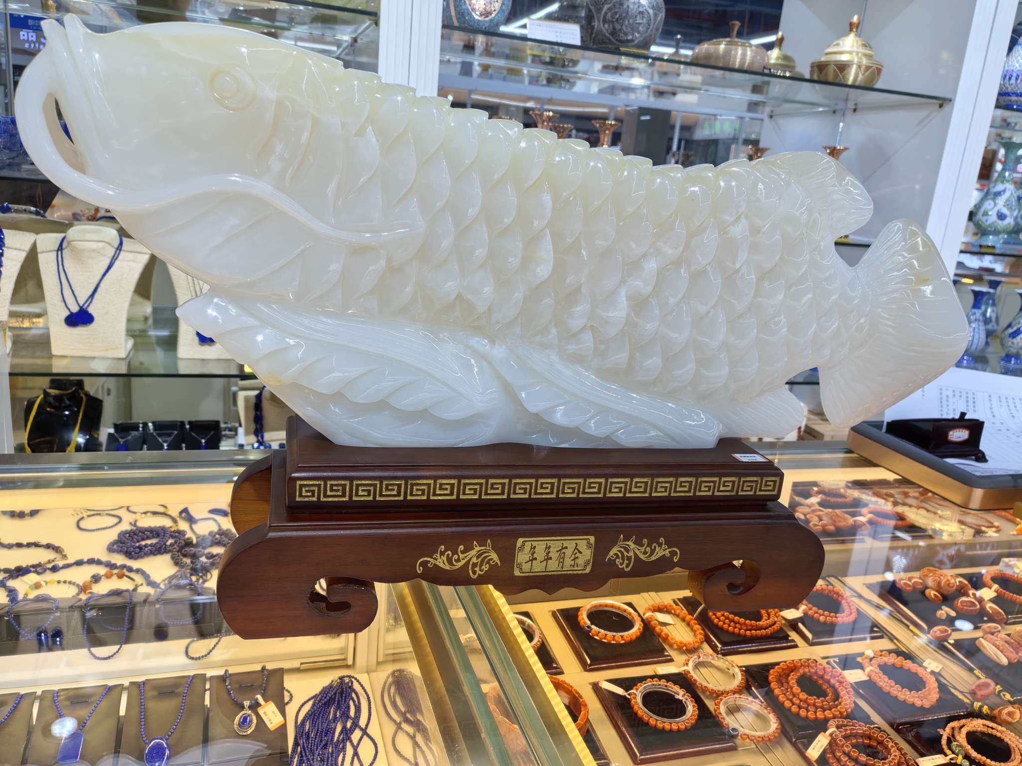 天然年年有鱼，巴基斯坦精美工艺品礼品装饰摆件 创意家居装饰品 独特设计艺术品 收藏品赠品送礼产品图