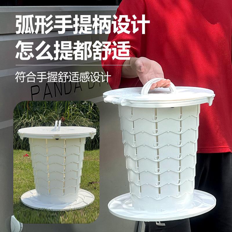 factory in stock outdoor emergency car mobile toilet camping foldable and portable storage bucket trash can simple toilet details Picture
