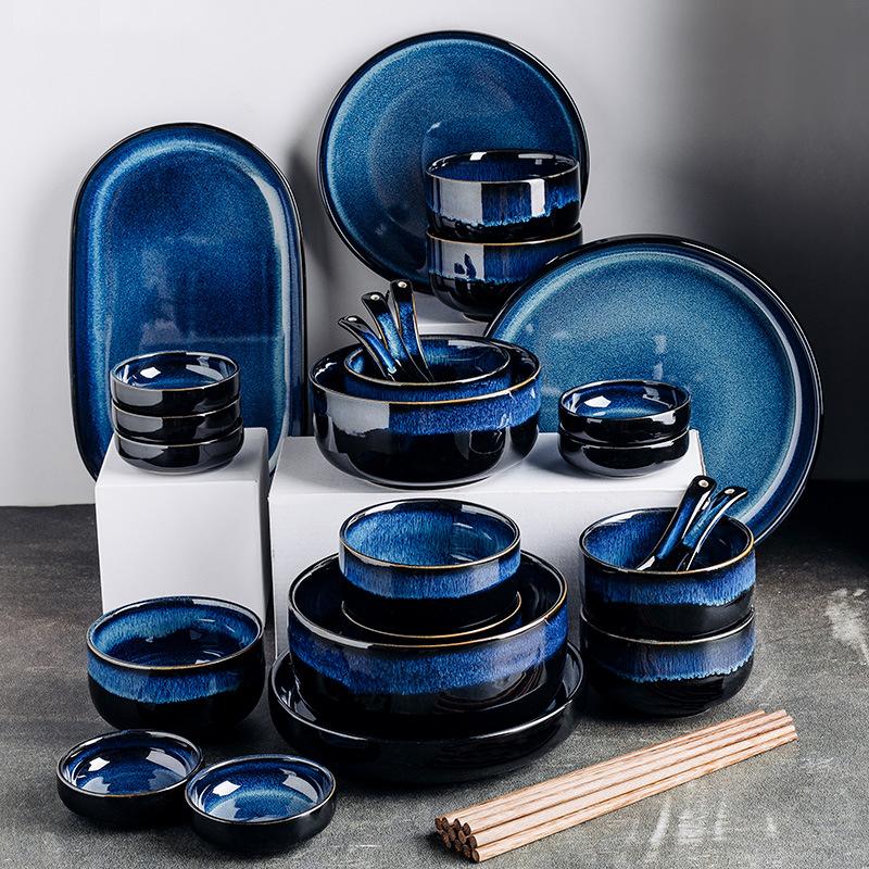 ceramic bowl tableware kiln baked flat ware plate dishes flat ware sub kitchen supplies hotel supplies fish dish