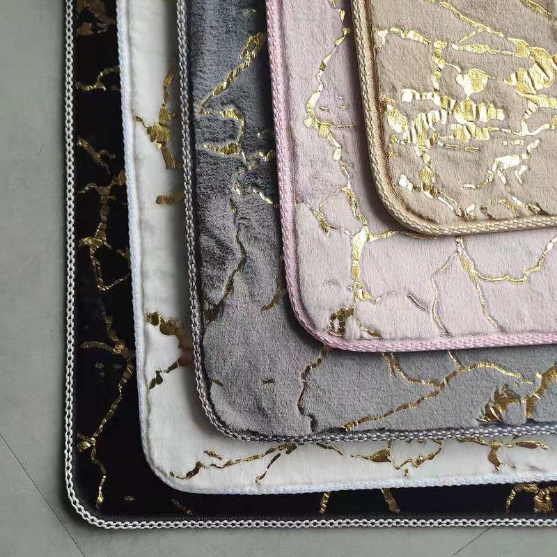 foreign trade cross-border small rabbit fur gilding toilet three-piece floor mat toilet imitation rabbit fur marbling gilding carpet Application Scenario