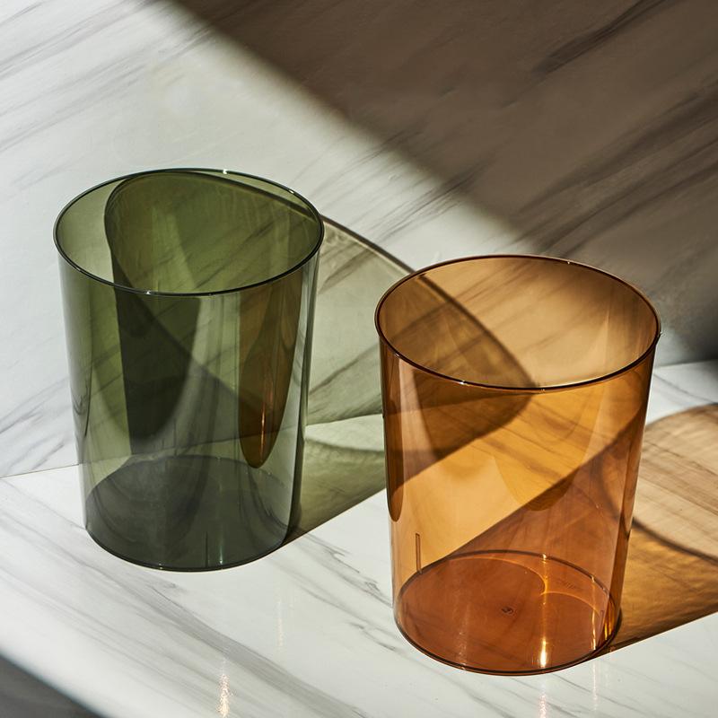free shipping transparent large trash can plastic household classification toilet toilet living room bedroom office wake-up flower bucket Application Scenario