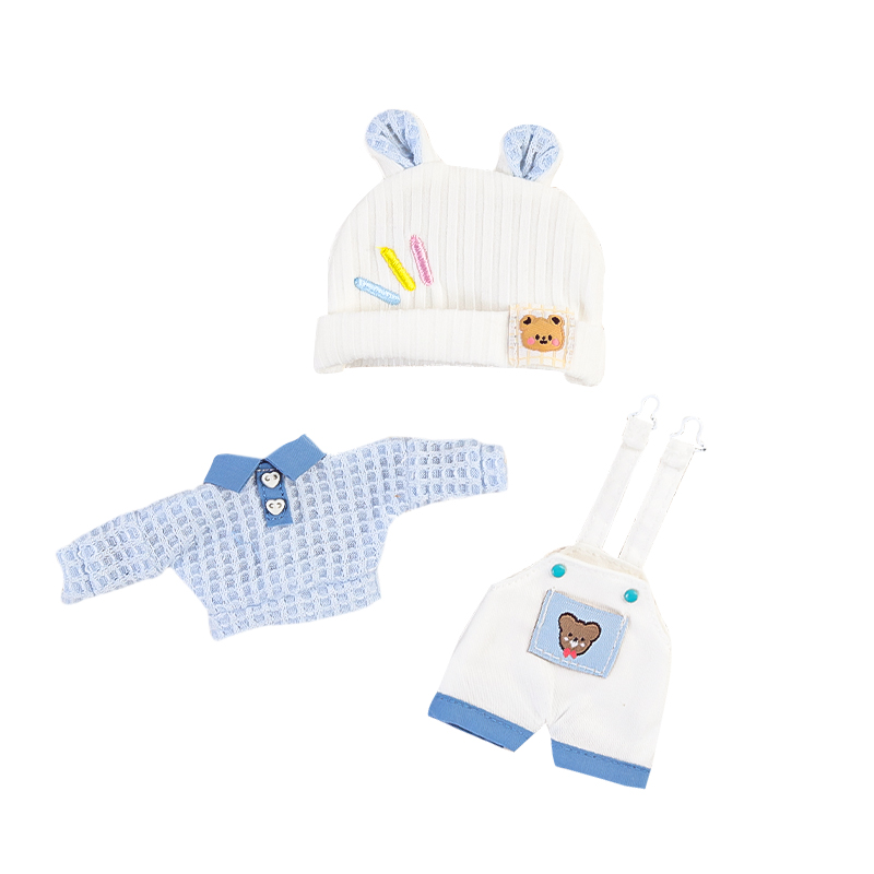 OB11 Blue Bear Overalls and sweater set 12 points for simple wear. BJD doll accessories GSC in stock available for wholesale Item Picture