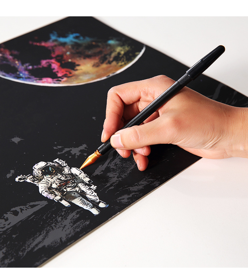 Space planet scratch-off night scene astronaut scratch-off pic 10