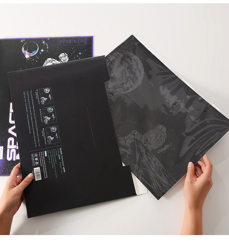 Space planet scratch-off night scene astronaut scratch-off pic 8