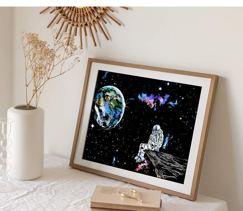 Space planet scratch-off night scene astronaut scratch-off pic 12