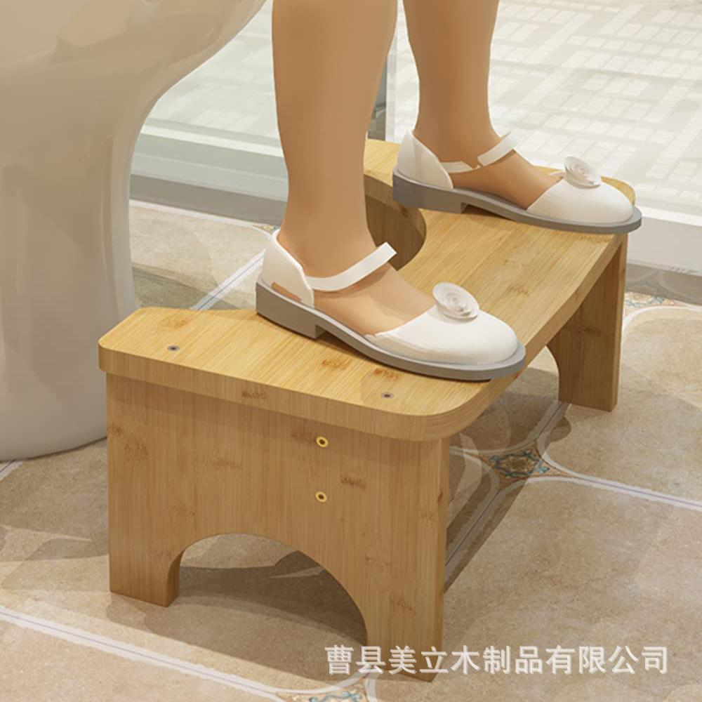 Solid Wood Toilet Stool Toilet Stool Toilet Foot Stool Household Wooden Children's Toilet Stool full figure