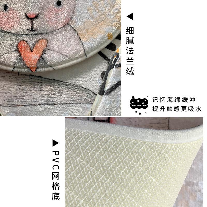cross-border custom thickened flannel printed toilet three-piece floor mat foreign trade amazon toilet absorbent floor mat Application Scenario