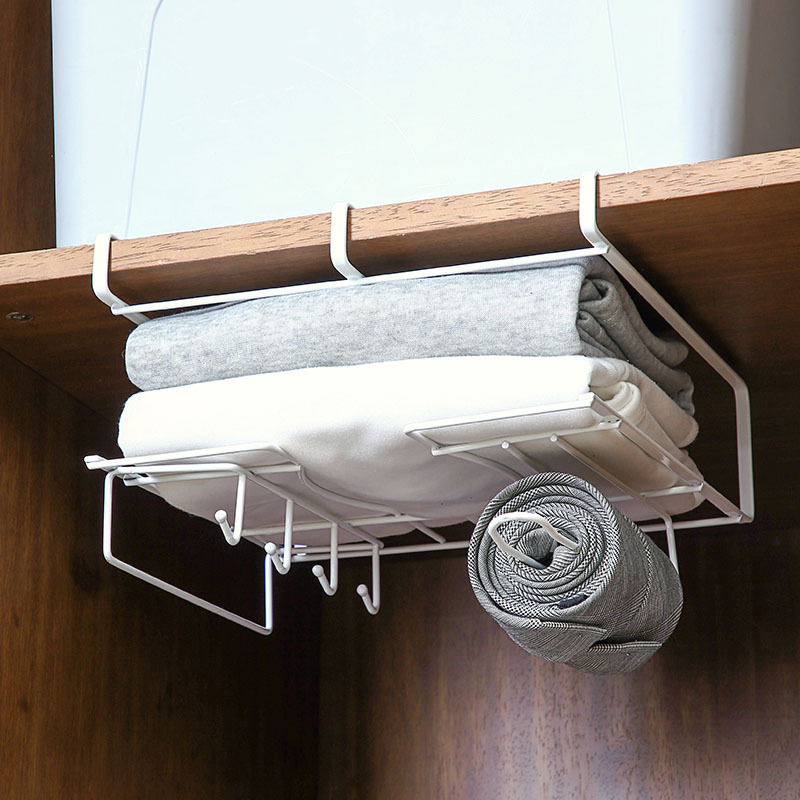 N14-CY-0160 wrought iron cabinet hanging basket, multi-functional kitchenware storage rack, full pot lid and cutting board storage rack details Picture