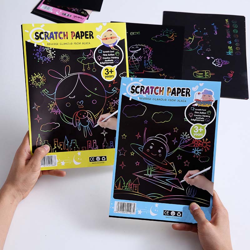 Dazzle scratch paper niños kindergarten paint supplies genuino details Picture