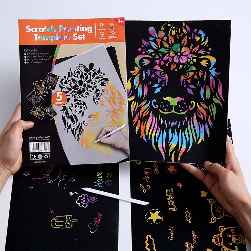 Stack scratch paper set A4 animales arquitectura diy mano scratch pintura Application Scenario