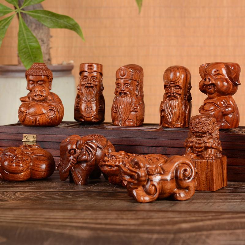 africa rosewood hand pieces seiko carved buddha buddha lucky pig elephant buddha statue wooden cultural artifact small ornaments