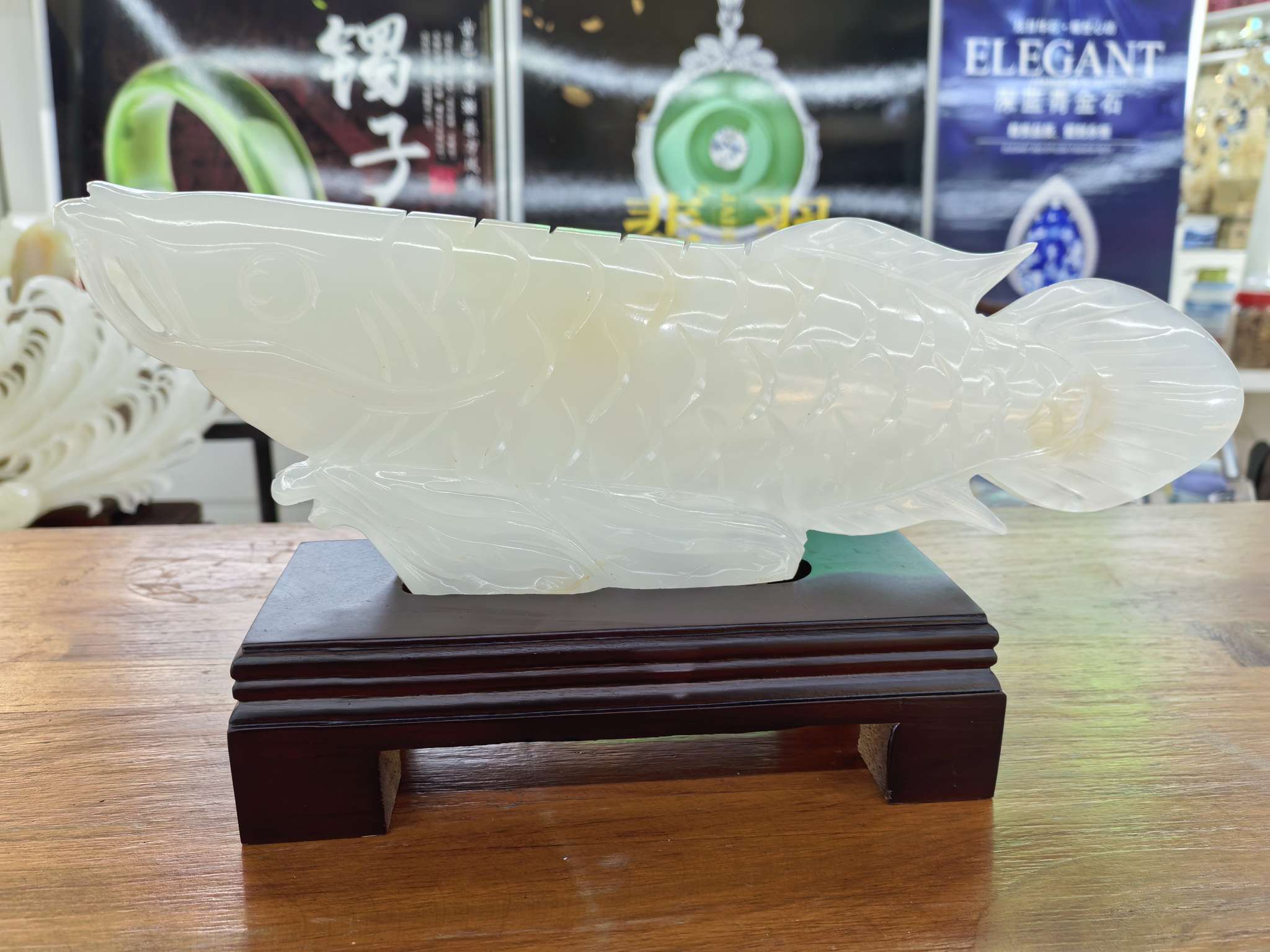 Jade natural cada año hay pescado, pakistán artesanía exquisita regalo decoración decoración decoración creativa hogar sala de estar estética arte colección otros decoración decoración regalo caja de regalo detail image 4