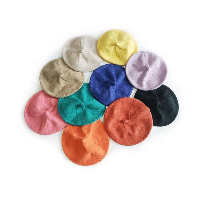 baby hat spring and autumn baby girl beret infant woolen cap autumn and winter children painter cap knitted hat details Picture