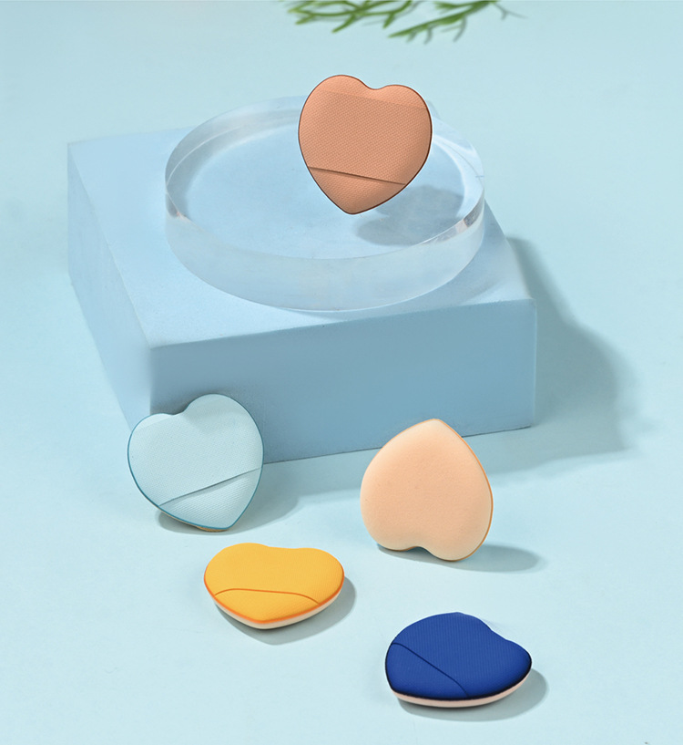 sweet beauty爱心指尖拇指手指气垫迷你粉扑脸部遮瑕散粉定妆干湿两用非乳胶 四个爱心粉扑一盒装 FP-1907详情图19
