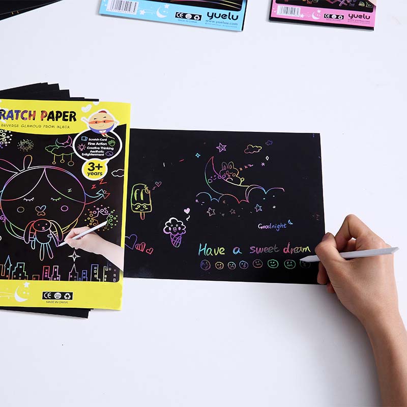 Dazzle scratch paper niños kindergarten paint supplies genuino Application Scenario