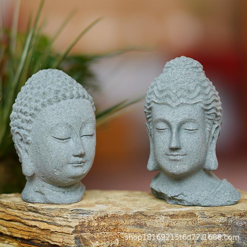 fish tank landscape decoration buddha statue buddha head series ecological aquarium simulation stone statue decoration micro landscape bonsai small ornaments